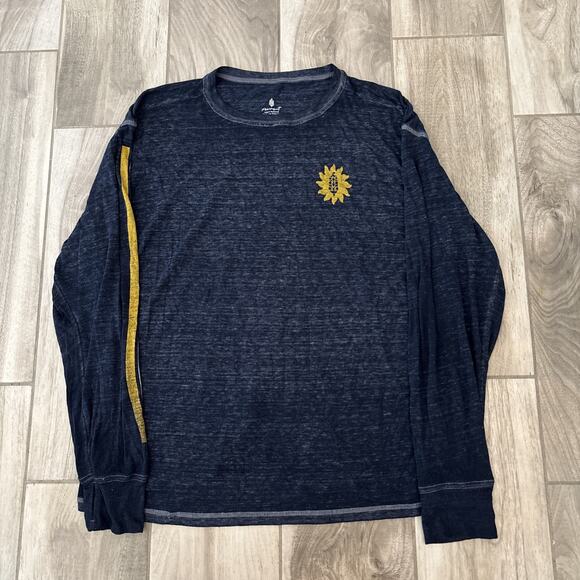 Free People Movement Sun Blissed Long Sleeve Size Large Blue Logo Soft Pullover - Picture 1 of 10